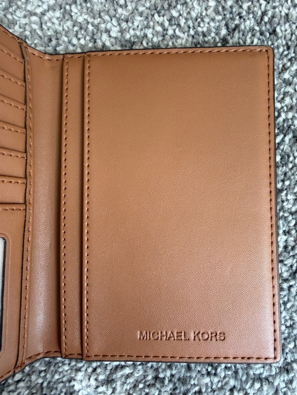 Michael Kors Brown MK Logo Passport Holder - Picture 4 of 5